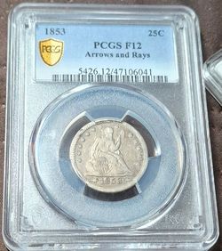 1853 seated liberty quarters