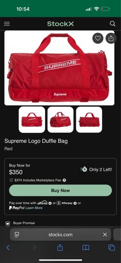 Red brand new supreme duffle bag