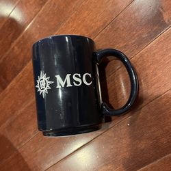 MSC Cruise Ship Mugs Navy Blue With Logo