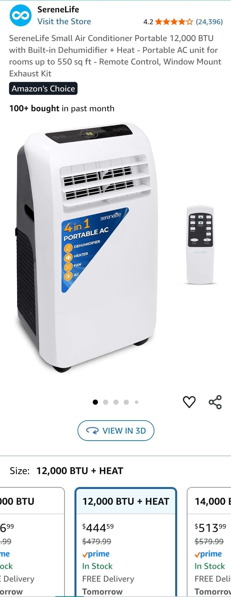 $250 - SereneLife HEATER, DEHUMIDIFIER, and FAN ONLY (A/C Is Not working)