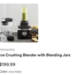 KitchenAid blender with blending jars