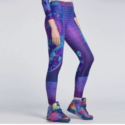 DIGITAL DRIFT LEGGINGS Nixi Killick XS pants purple festival rave yoga Pilates