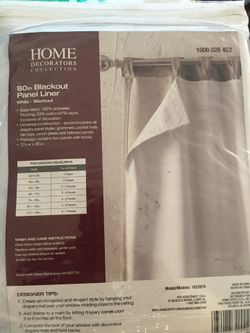 80” blackout panel liners X 6 White Home Decorators Collection