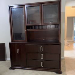 Solid Wood China Cabinet / Hutch – $150 (Must Go!)