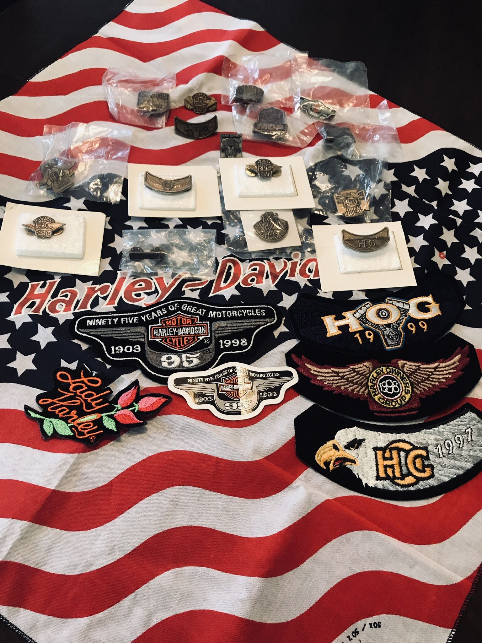 HD Harley Davidson Pins And Patches