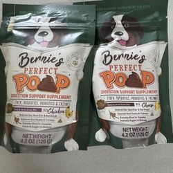Bernie's Perfect Poop Dog Supplement, Chicken & Cheese, 2 bags