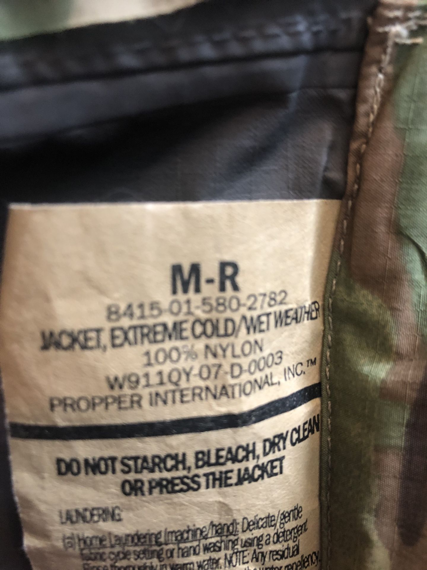 Jacket Extreme Cold Wet Weather 2782 for Sale in Savannah GA