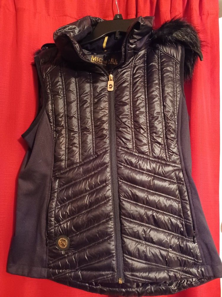Michael Kors Mk Fur Vest Size M New