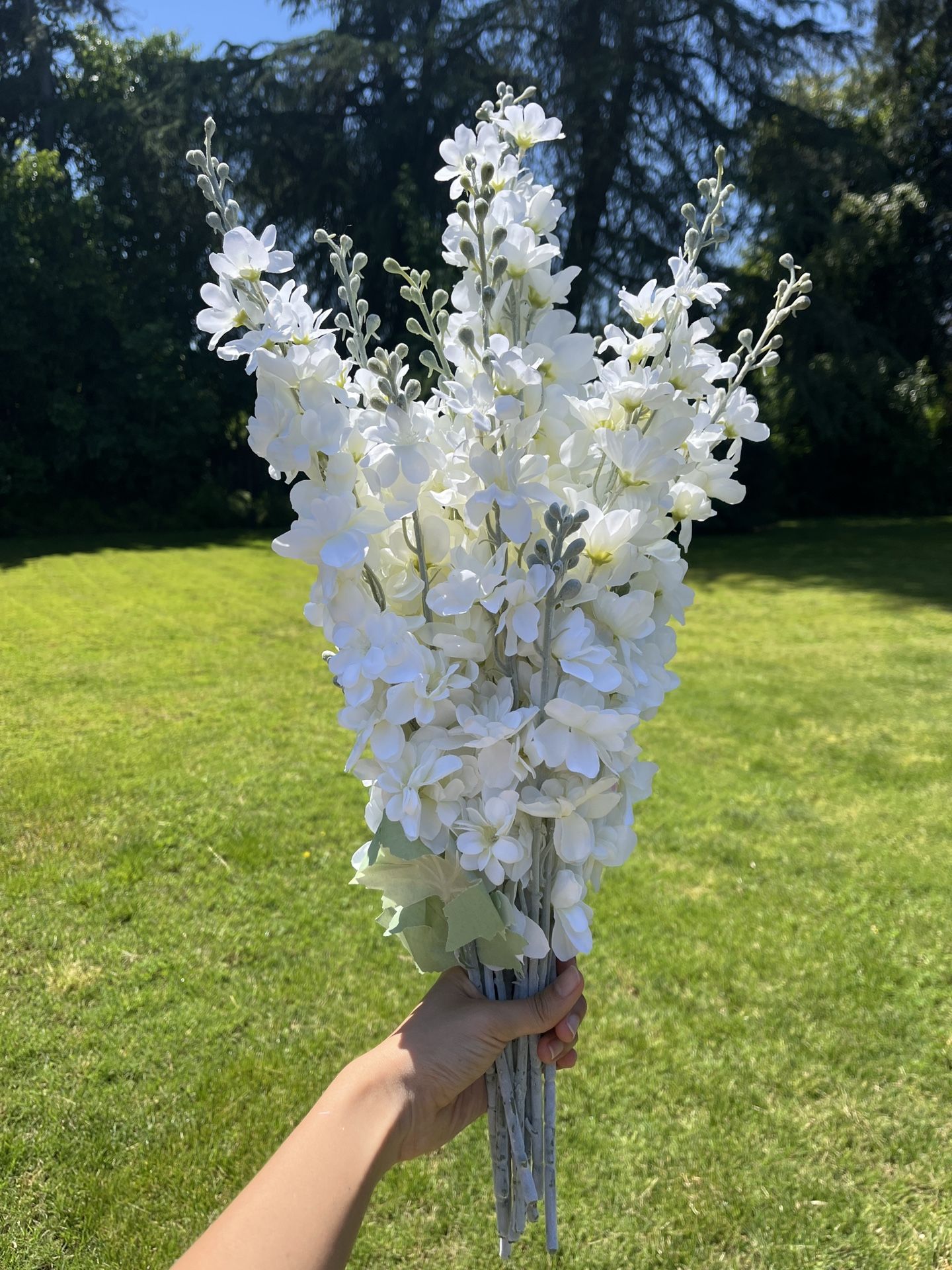 Artificial White Delphinium For Wedding Centerpiece Decoration