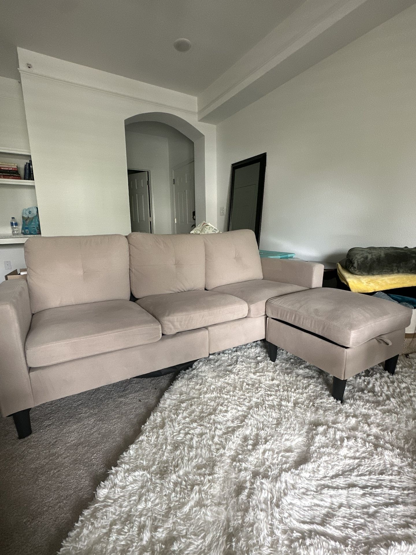 Khaki Convertible Sectional Sofa