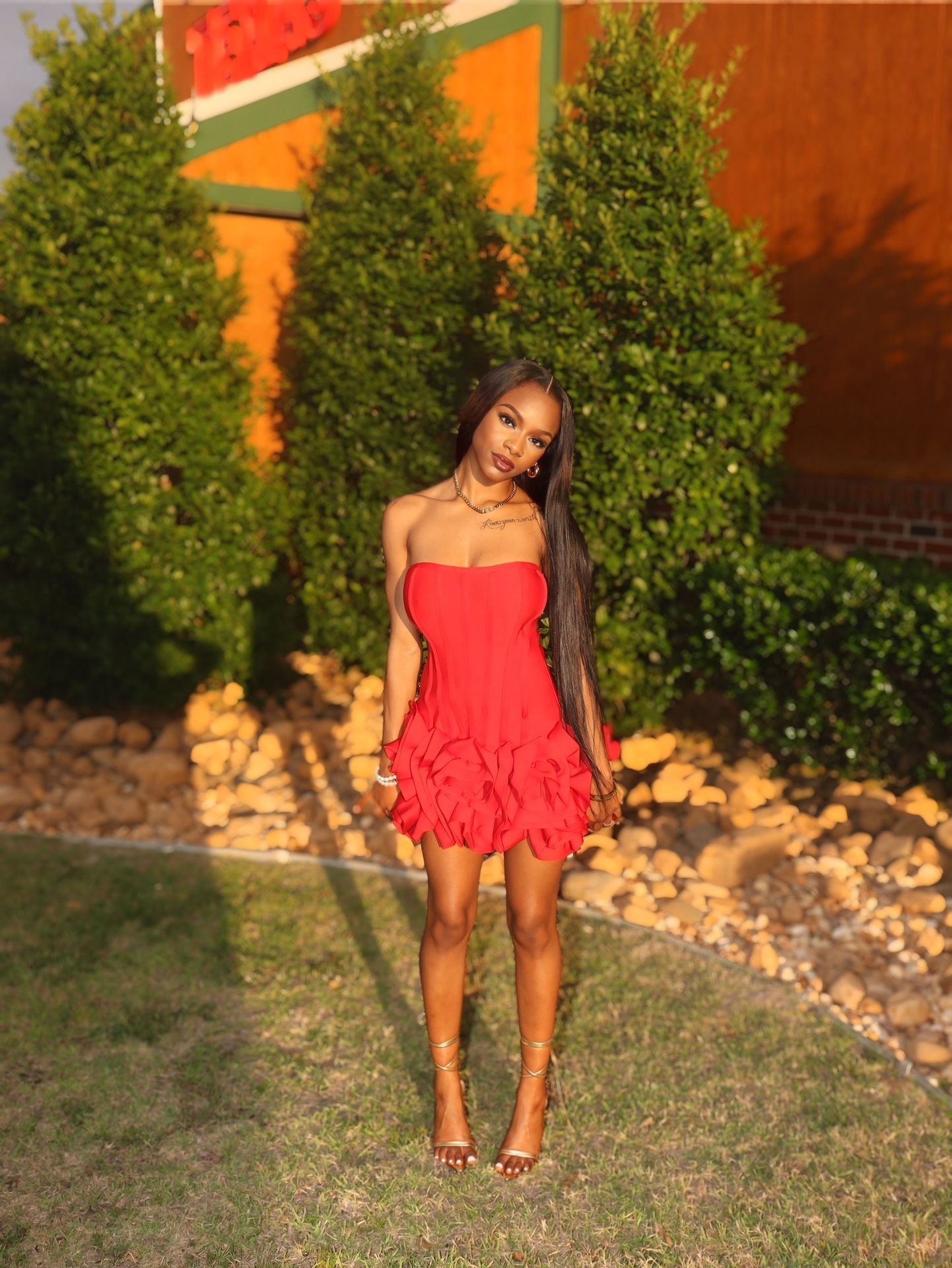 red dress
