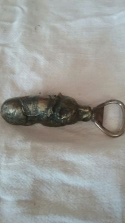 Vintage Poland Springs Brass Pig Bottle Opener
