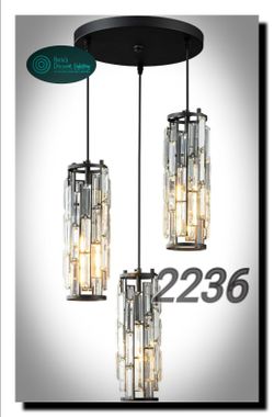 ✨ NEW Modern Black Crystal Pendant Light – 3-Light Adjustable Kitchen Island Chandelier