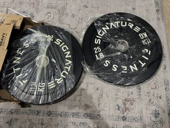 Set of 2 Fitness Signature 25lb 2” Olympic Barbell Plates