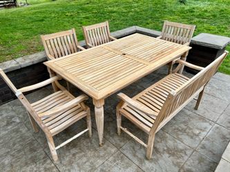 6 Piece Grade A Teak Livingston Outdoor Dining Set