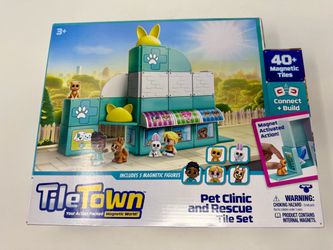 Tile Town Pet Vet Magnetic Tiles Playset - BRAND NEW