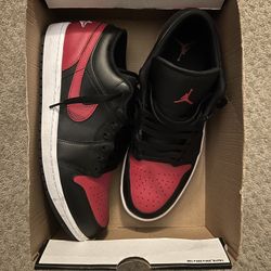 Jordan 1 Low Black/Red - Size 12