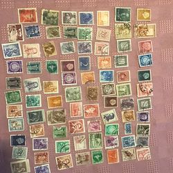 Vintage Lot Of 86, Used Mixed Stamps From All Over Europe 