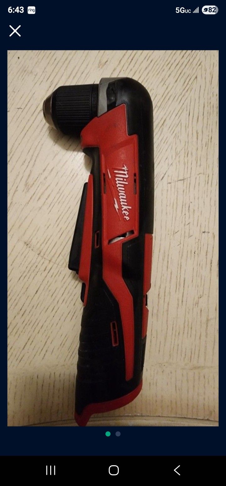 Milwaukee M12 12V Lithium-Ion Cordless 3/8 in. Right Angle Drill Tool Only 