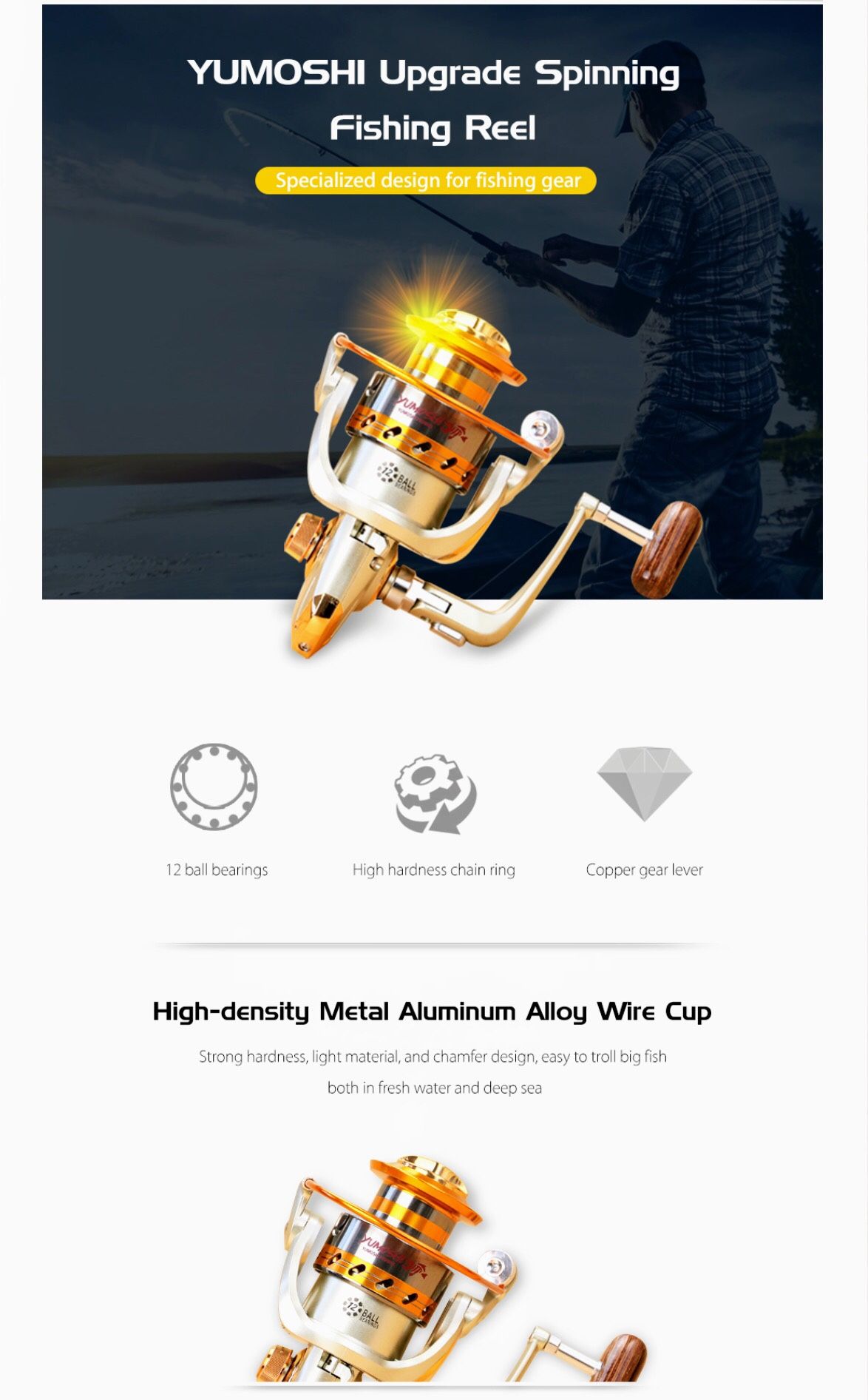 Yumoshi Fishing Reel HC1000A