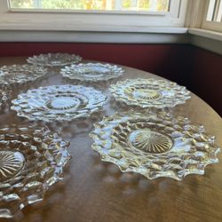 Vintage Fostoria American Clear Glass Lunch Plates