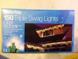 150 Clear Triple Swag Lights for Xmas