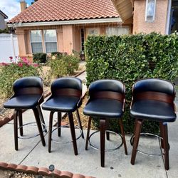 Set Of 4, Swivel Counter Height Stools