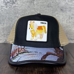 Goorin bros The Farm Animal One Trick Pony Trucker Hat Exclusive Holo Tags Labels New