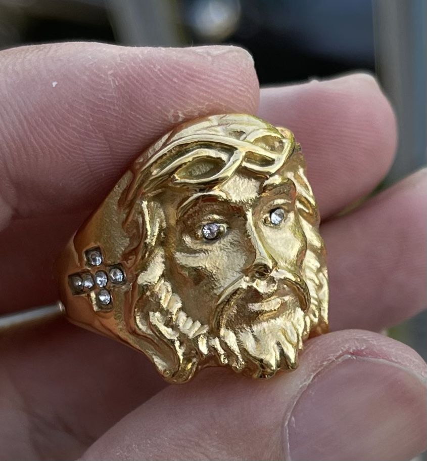Sale!Large Size 13 Jesus Christ Face Ring Stainless Steel Catholic Christian