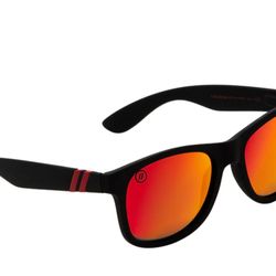 Blenders Unisex Black Sunglasses with Red Mirror Lenses The Show X2 Polarized