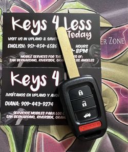 [$120 @ Pomona Indoor Swapmeet] 2013-22 Honda Duplicate Key & Remote Copy (Crosstour, Civic, Accord, Fit, CRV, HRV, Pilot, Odyssey, Ridgeline)