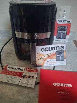 Gourmia GAF616 Air Fryer 6qt 1700W Black Non-Stick Basket w/ Manuals Never Used!