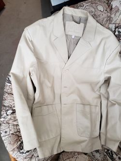 Men's White leather jacket. 