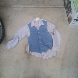 Van Heuson Dress Shirt And Tie Boys Size 7