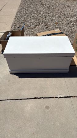 White wood chest