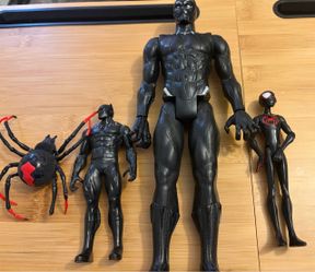 Marvel Action Figure Lot 12” (Venom, Miles Morales, Black Panther)
