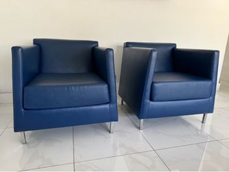 Futuristic Navy Blue Leather Chairs