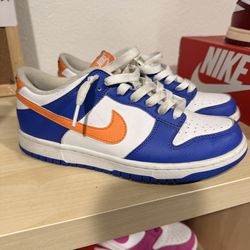 Nike Dunk Low (GS) "Knicks" FN7783 400 Blue Joy Bright Mandarin White