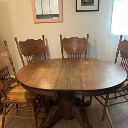 Oak Dining Table & 4 Chairs