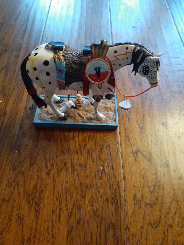 EXQUISITE THE TRAIL OF PAINTED PONIES #1452 7" WAR PONY Sculpture.
