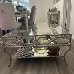 Z Gallerie Mirrored Glass Coffee Table – $100