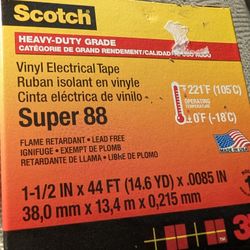 Scotch Heavy Duty Electrical Tape Super 88 1 1/2 In  x 44 ft