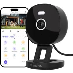 2K Security Camera, Outdoor/Indoor for Home, Pet, Baby, Nanny, IP65 Wterproof Color Night Vision, White Light & Siren, Recording, Motion Detection, Co