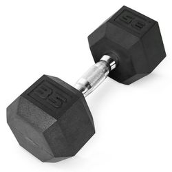 35lbs Hex Shaped Rubber Dumbbells 