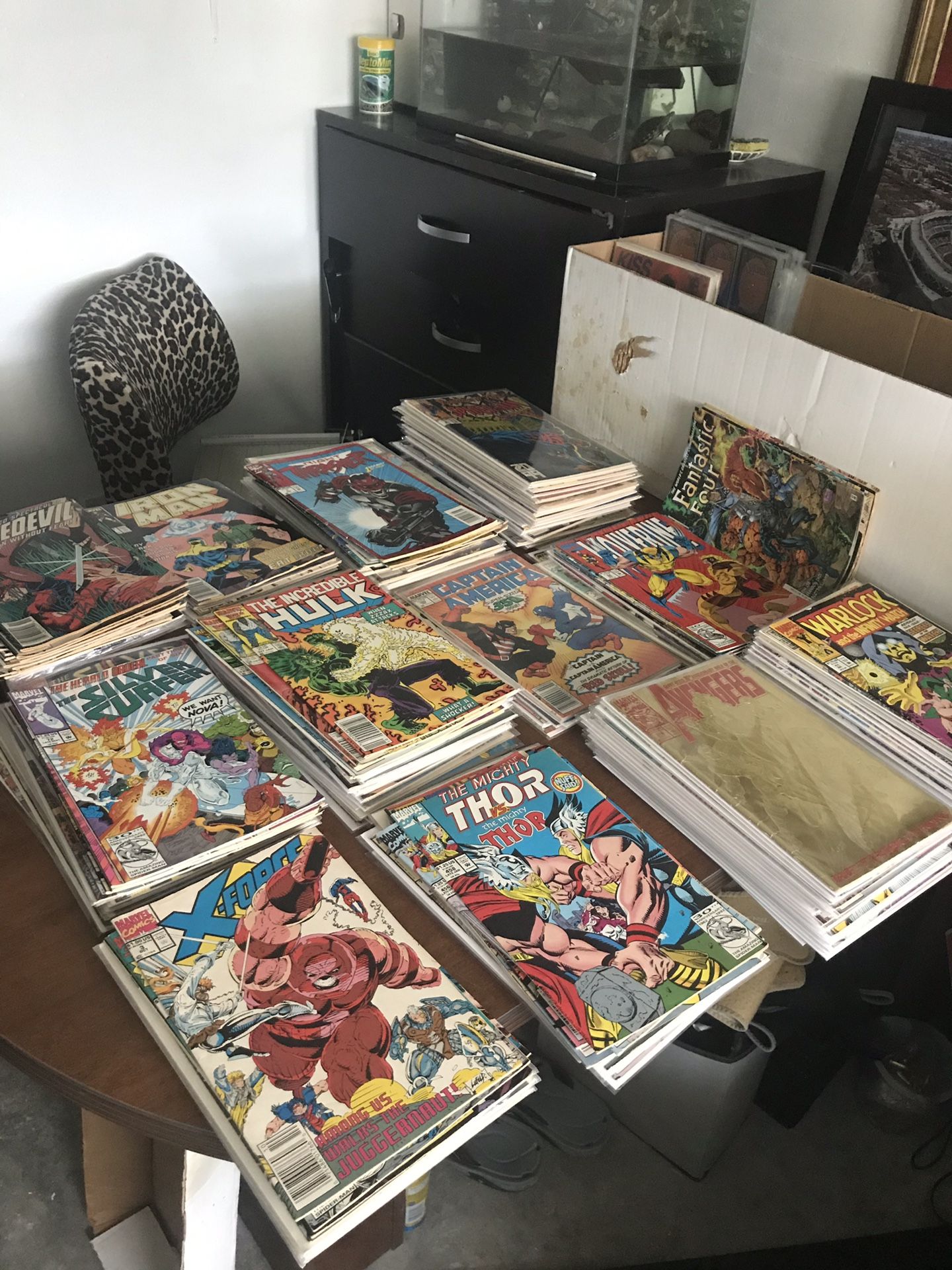 Assorted Marvel Comics 70’s thru 90’s Infinity Gauntlet Avengers Hulk Silver Surfer Spider Man Thor Captain America Black Panther Dare Devil Fantasti