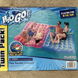 H2O GO Double Drifter Lounge Twin Pack Bestway USA NEW Vintage 2017