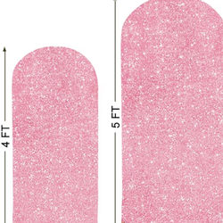 MODFUNS 4ft 5ft Sequin Payette Arch Cover Set of 2 Pink Gold Sequins Arch Covers Spandex Arch Stand Cover Fitted Round Top Arch Cover Elegant Stretchy