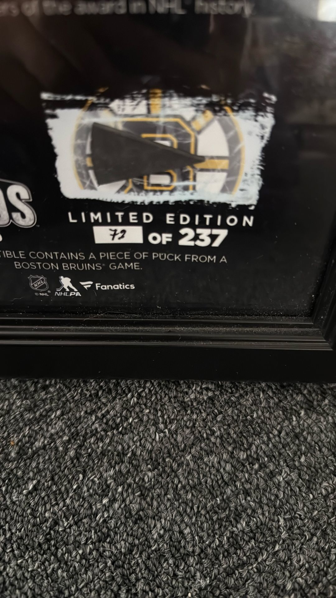 Patrice Bergeron Limited Edition Frame