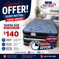 Queen Size Mattress 10” Inches Thick ✨New From Factory Excellent Comfort Also Available: Twin, Full And King Same Day Delivery 🚚