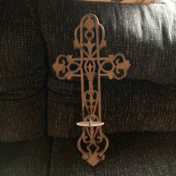Cross Wall Hanging Candle Holder